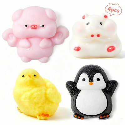 Joyfy 4 Pcs Animal Taba Squishy Toys Soft Squeeze Fidgets Fufu Toys Cute Taba Sensory Toys For Kids Easter Stuffer Party Favors Prize Birthday Gifts