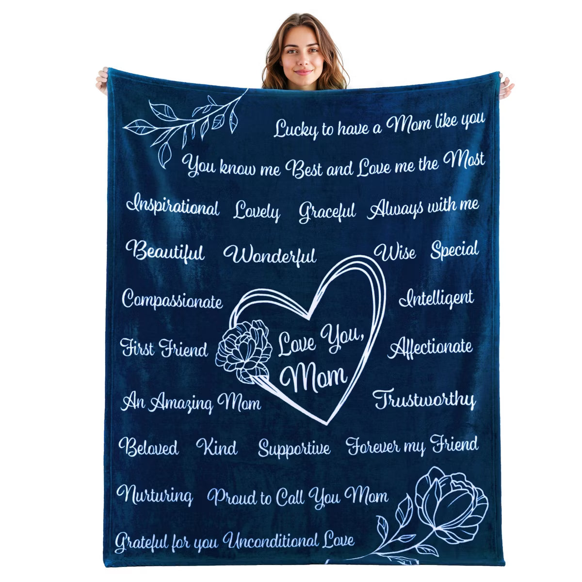 Joyfy Mothers Day Blanket Gifts for Mom Soft Flannel Mom Blanket for Wife Grandma Birthday Present for Women from Daughter Son 60x80 Inches