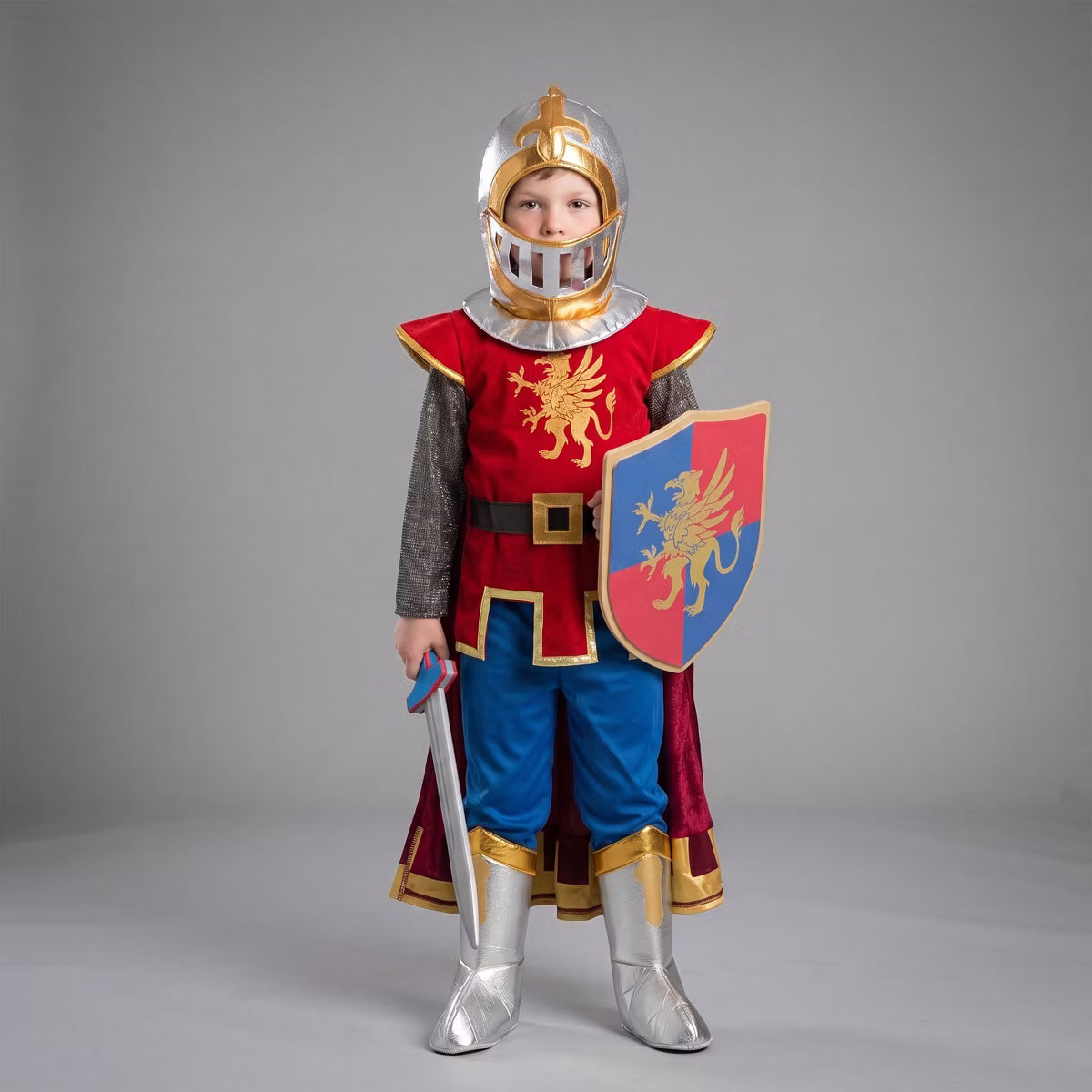 Joyfy Halloween Costume Set for Toddler, Medieval Knight Dress Up Renaissance Knight Costume suit for Boys Kids Halloween Role Play Party, 3-4 Years