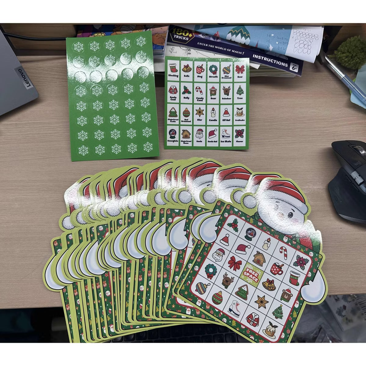 Christmas Novelty Shaped Bingo Card Games, 30 Pcs