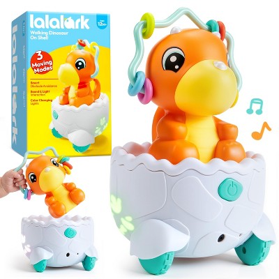 Joyfy Dinosaur Dinosaur Toys 2-in-1 Moving Musical Toy with Auto-Avoid Obstacles, Lights & Music, Tummy Time for Toddlers 12-18 Months