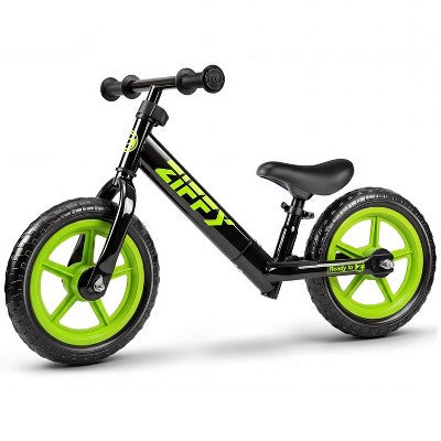 ZIFFY 12 Inch Toddler Balance Bike, Lightweight Steel Frame, No-Pedal Design for Kids 2-5 Years Old, Sporty Outdoor Toy for Boys & Girls - Black