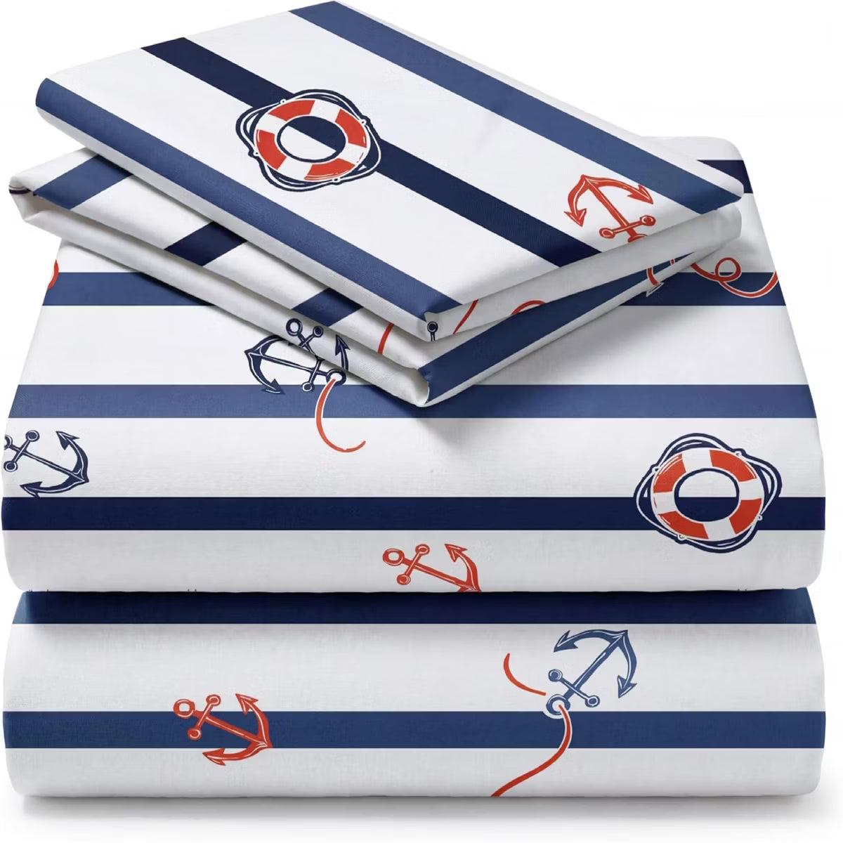 3 Piece Microfiber Kids Twin Sheet Set Nautical College Deep Pocket Wrinkle Free - Cozy Toddler Bedding Fade Resistant Breathable for Boys Girls Teens