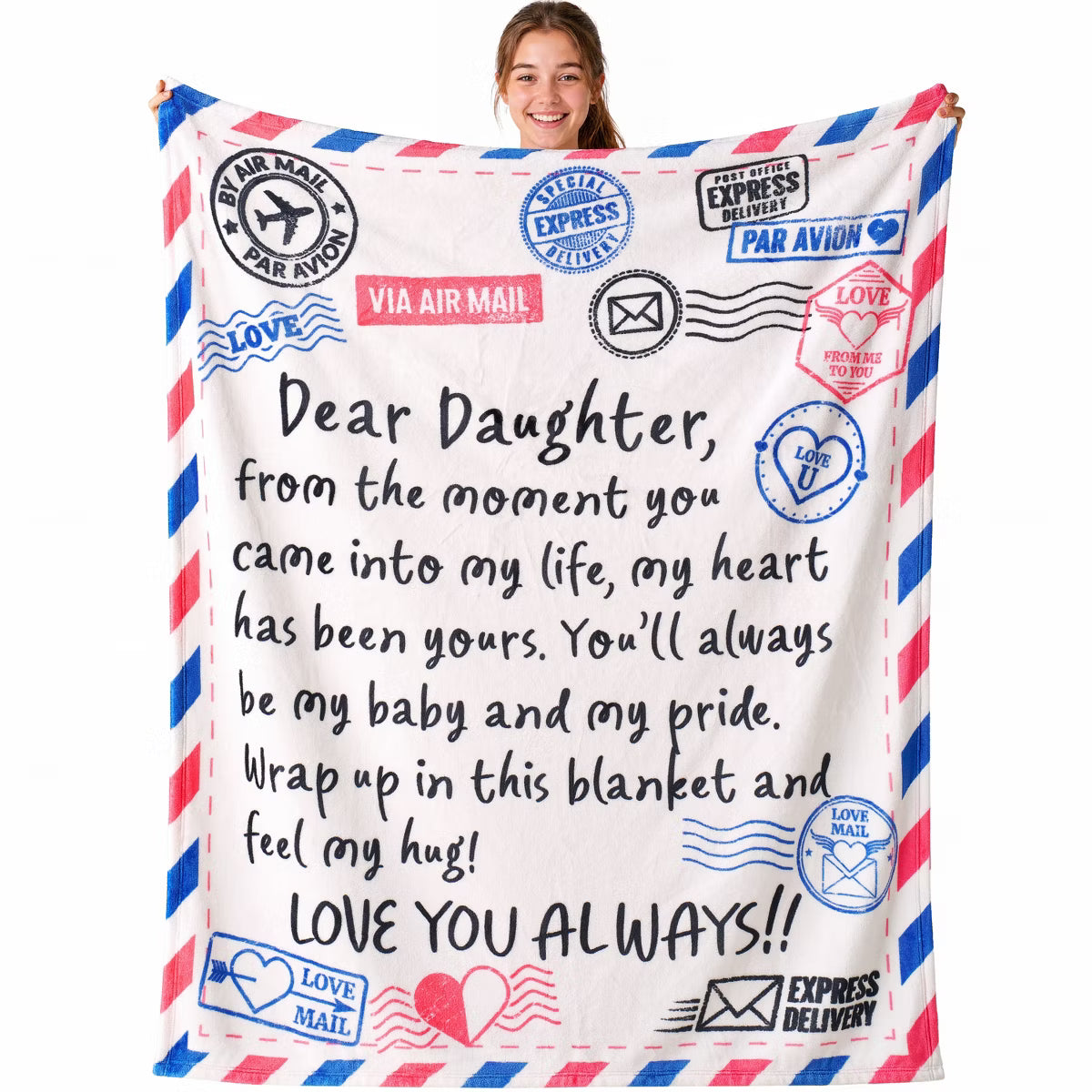 Joyfy 50''x60'' Throw Blanket for Kids Teen Girls Daughter Birthday Gifts from Mom Dad Soft Flannel Blanket for Graduation Christmas Valentine's Day