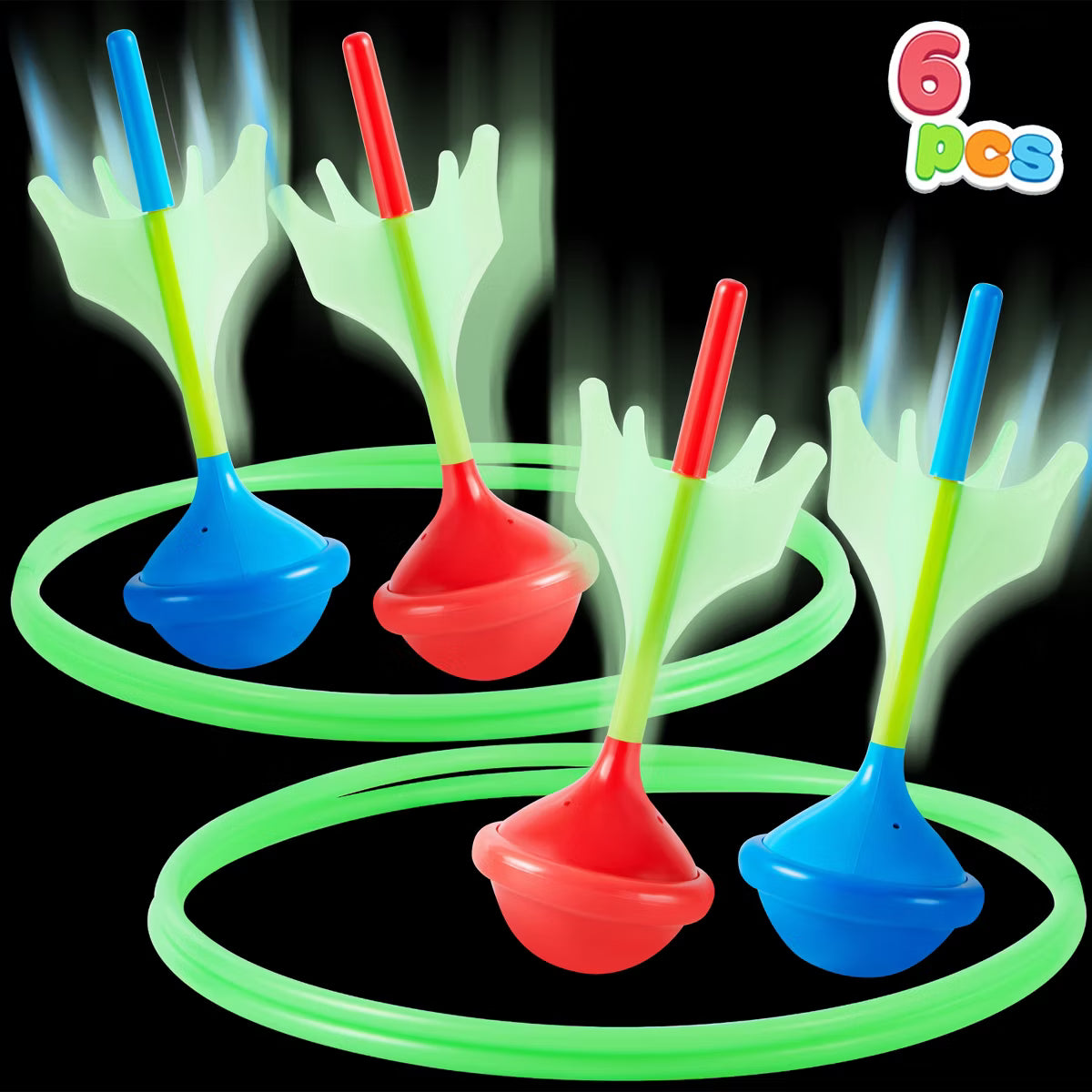 Joyfy 6 Pcs Lawn Darts Outdoor Games Set for Kids Adults Christmas Party Glow in The Dark Yard Game Easter Activities Family Camping Backyard Games
