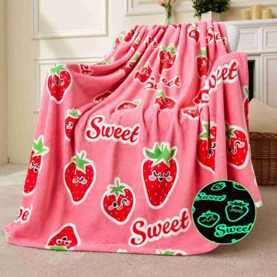 Glow in the Dark Blanket for Girls Boys Soft Gift Toy Throw Oversized Plush Soft and Cozy Warm Fleece Blanket Birthday Christmas Kids Room Decor