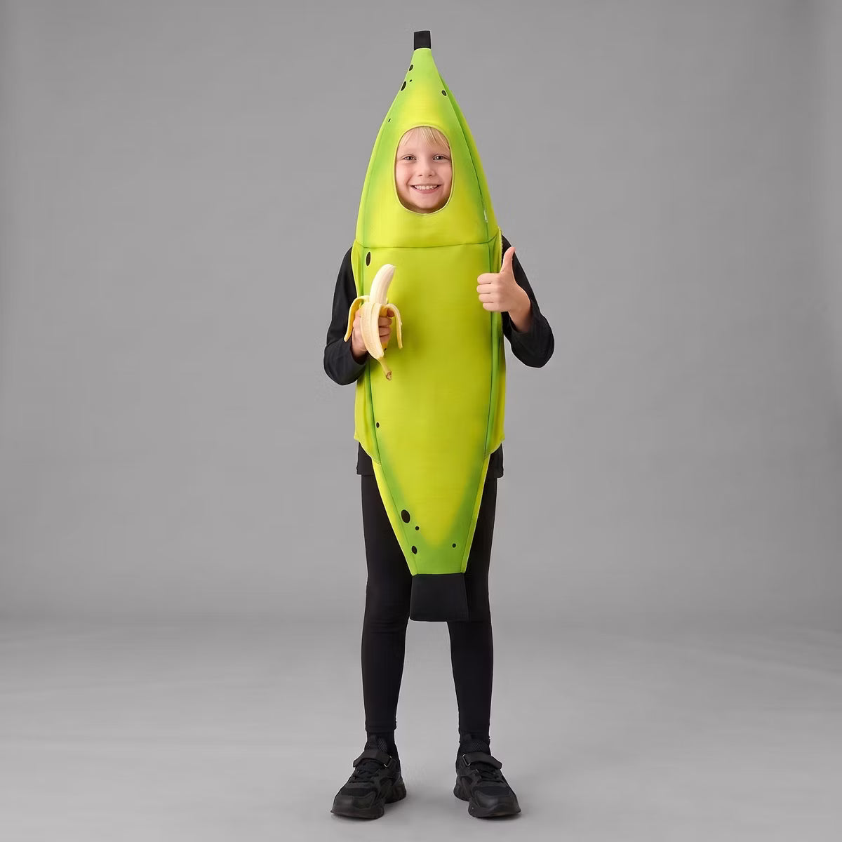 Joyfy Kids Green Banana Halloween Costume - Tropical Fruit Jumpsuit for Unisex Toddler & Child Dress-Up Parties-M