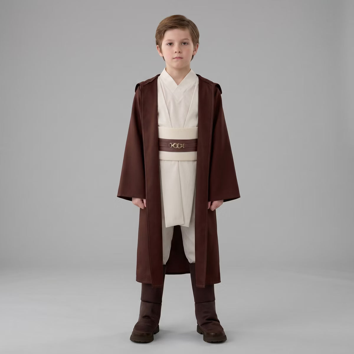 Joyfy Halloween Costume Knight Set for Boys, Kids Crusader Robe Suit with Hooded Cape, Belt & Pants-Medieval Cosplay for Halloween Dress Up Party-M