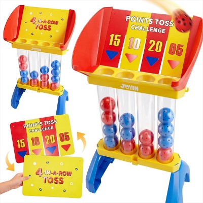 Joyfy Portable Giant 4-in-a-Row Floor Game, Fun Toss & Score Play Set for Boys Girls 3+, Multi-Use Game for Indoor, Yard, Beach & Camping Activities