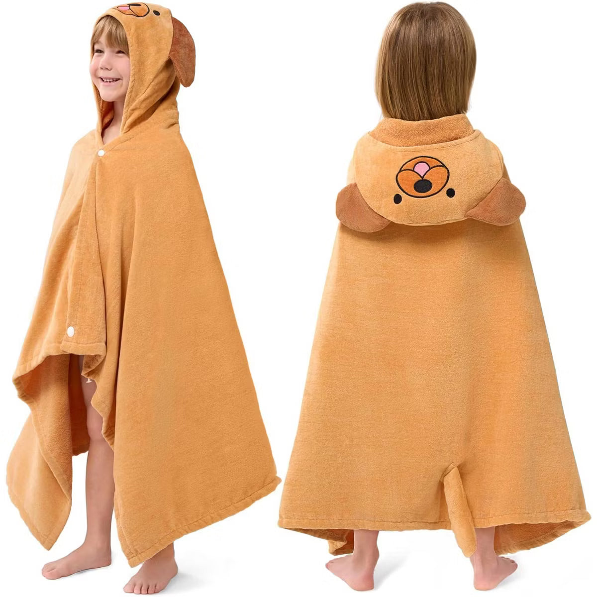 Joyfy Kids Hooded Bath Beach Hooded Towel for 3-10 Years 100% Cotton Absorbent 30x50 Inch Toddler Pool Towel Swim Wrap for Boys & Girls Ages 3 4 5 6 7