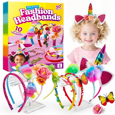 SYNCFUN Headband Making Kit for Girls - Make Your Own Fashion Headbands, Hair Accessories Set, DIY Arts & Crafts, Ideal Birthday Gift for Age 5-12