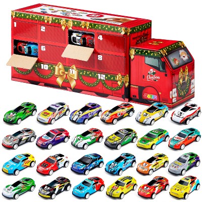 Joyfy 2026 Christmas Advent Calendar Pull Back Vehicles, 24 Days Countdown Toy Cars for Boys Girls Kids 8+ Years Old, Party Favors Supplies, Fun Gifts