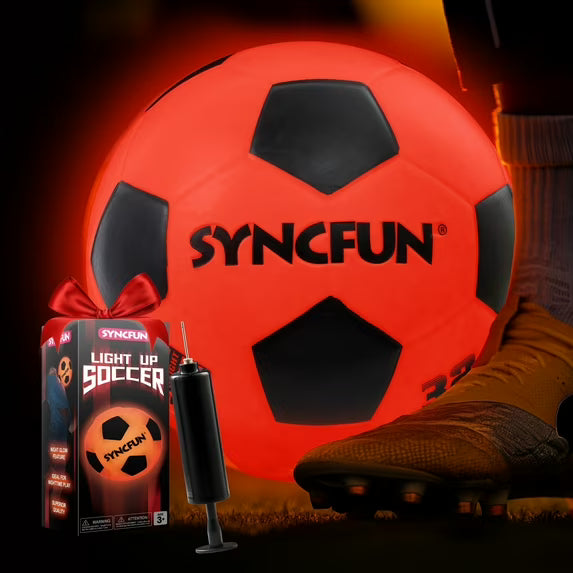 Glow in The Dark Soccer Ball Light Up LED Soccer Ball Gifts for Teen Boy Birthday Outdoor Games for Evening Play Toys for Kids Boys Ages 3 Old and up, Official Size 5