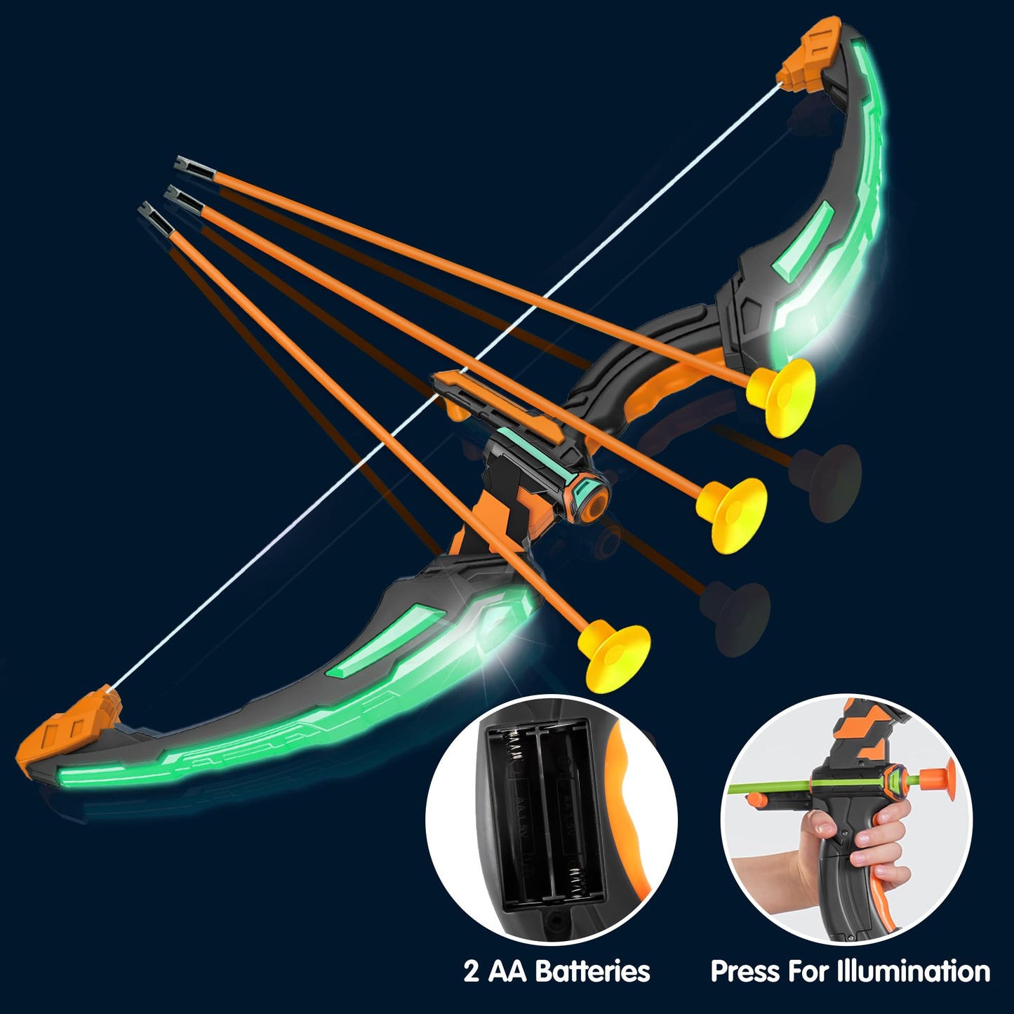 Joyfy Kids Archery Bow and Arrow Toy Set with LED, Archery Toy Set for Boys' Outdoor Play