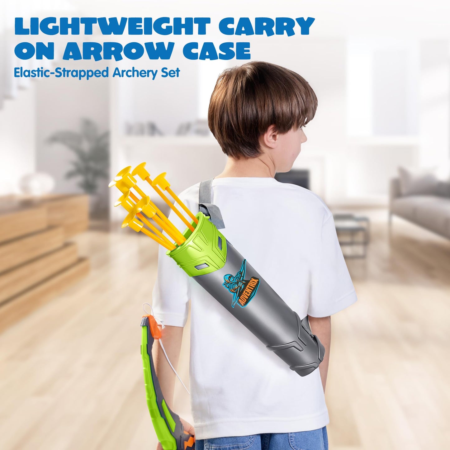 Joyfy Kids Archery Bow and Arrow Toy Set with LED, Archery Toy Set for Boys' Outdoor Play