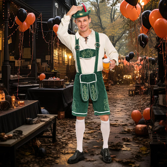 Syncfun Men's German Bavarian Oktoberfest Costume Set for Halloween Dress Up Party and Beer Festival