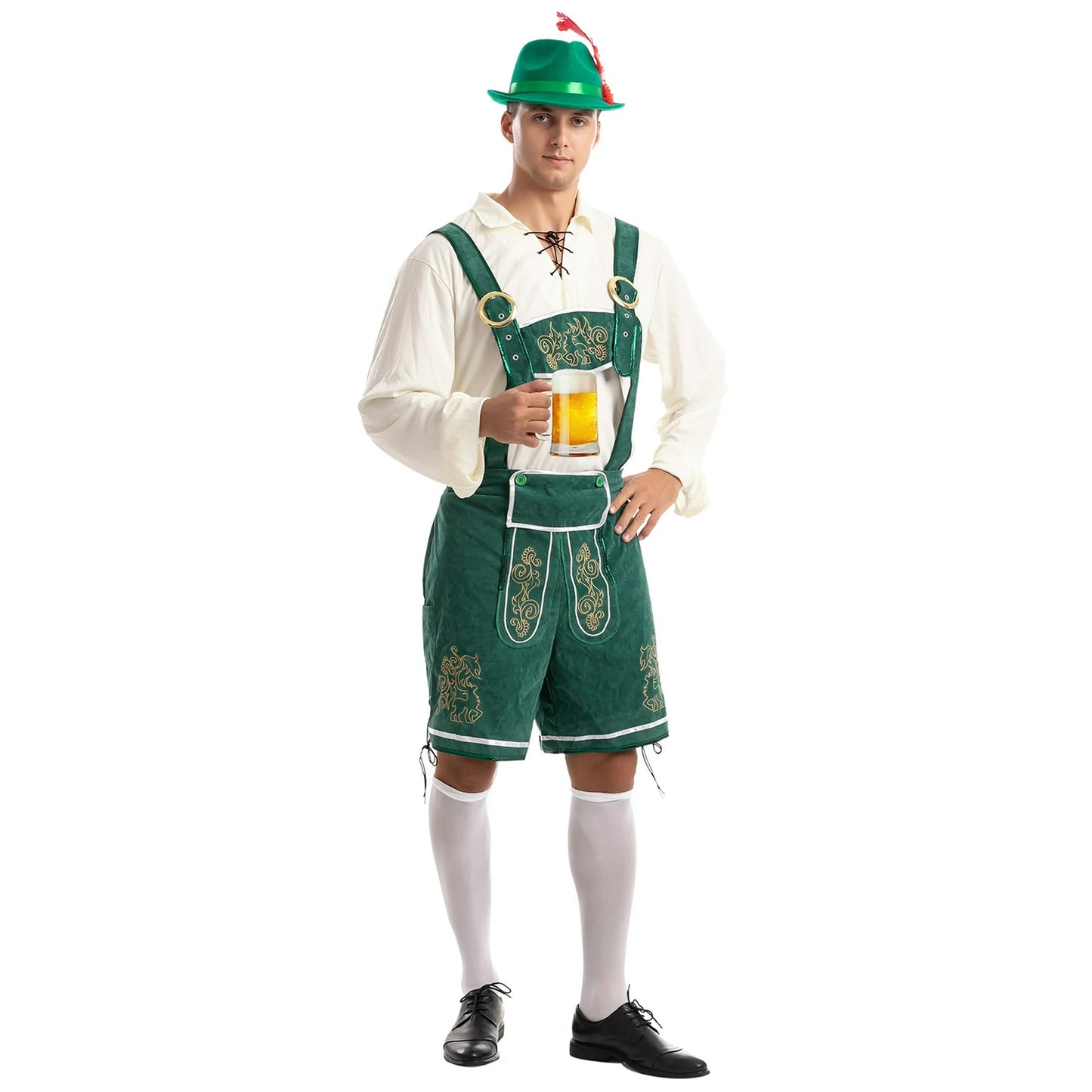JOYIN Men German Bavarian Oktoberfest Costume Set, Beer Costume Hat for Adults Halloween Fancy Dress Costumes and Beer Festival