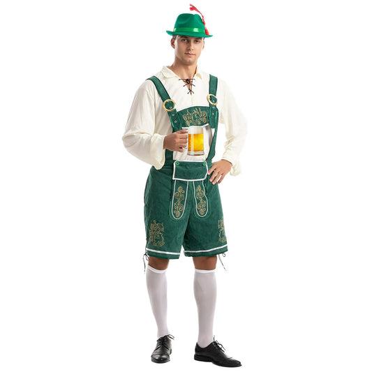 JOYIN Men's German Bavarian Oktoberfest Costume Set, Beer Costume Hat for Adults Halloween Fancy Dress Costumes and Beer Festival