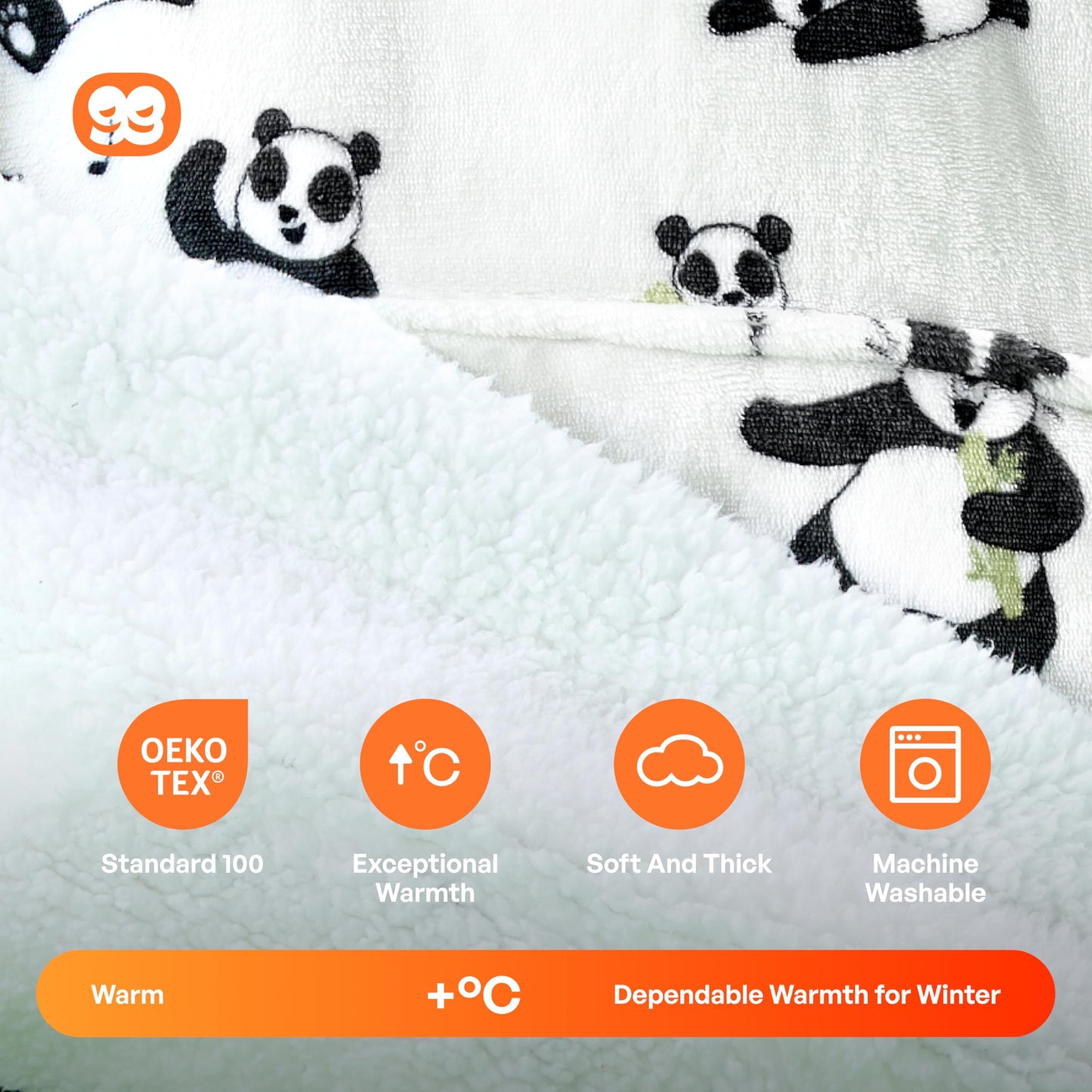 Giggling Getup Wearable Blanket Hoodie for Women Men - Oversized Flannel Sherpa Fleece Sweatshirt Blanket - with Giant Pocket & Sleeves - Cozy Warm Blanket Birthday Gifts for Adults Panda