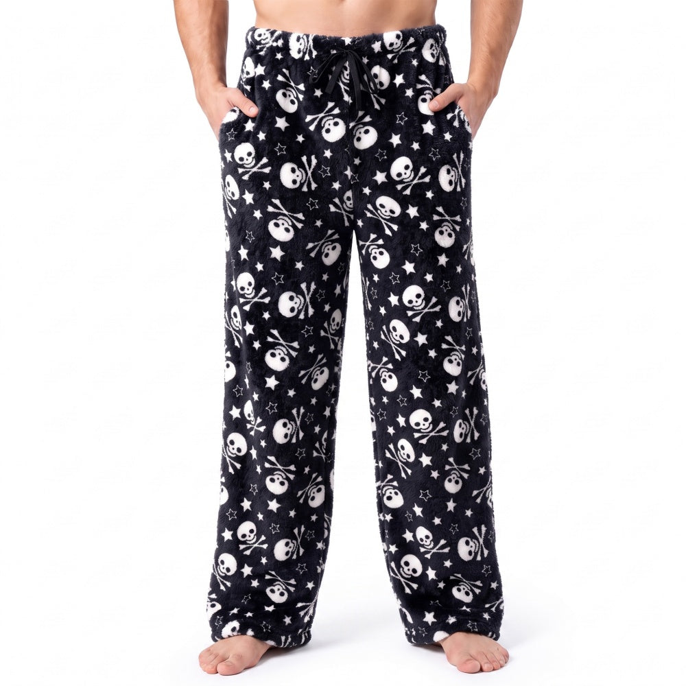 Joyfy Halloween Pajama Pants Men Soft Flannel Fleece Pajama Bottoms Sleep & Lounge Pants with Pockets and Drawstring skull-M (Copy)