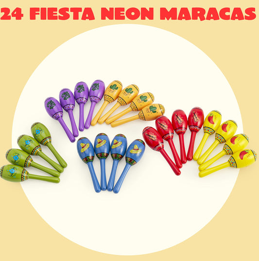 24 mini wooden carnivals Maracas, 6 designed noise generators for Mexican carnivals