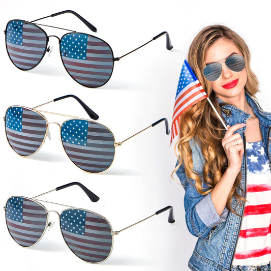 3 pieces of 7-4 American flag sunglasses, red, white, and blue 7-4 glasses, 7-4 accessories, 7-4 party gifts, 7-4 party supplies, 7-4 patriotic sunglasses