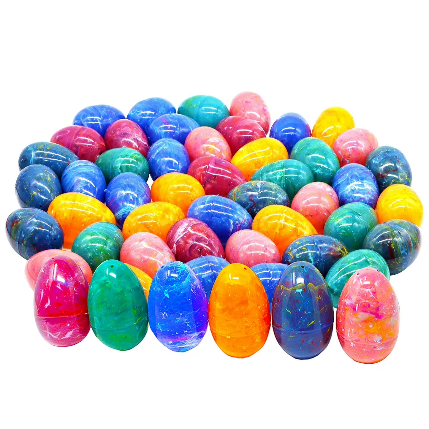 Joyfy 72 Packs Iridescent Easter Eggs Bulk, 3.15" Fillable Empty Plastic Easter Eggs for Easter Eggs Hunt, Basket Stuffers/Fillers, Filling Treats, Party Favor, Classroom Prize Supplies