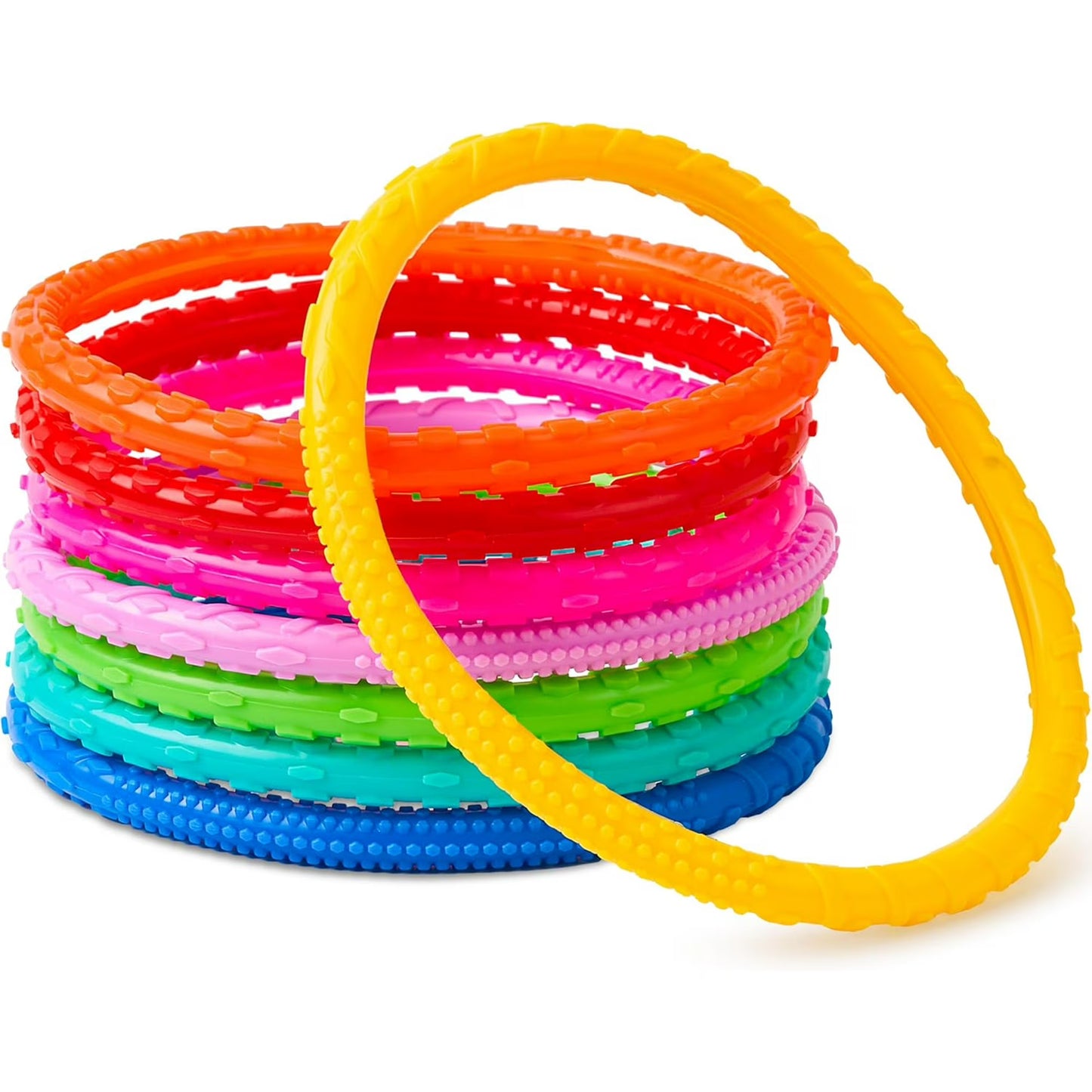 Syncfun Dive Rings Pool Toys, 8 Pcs Colorful Pool Rings for Kids, Underwater Training Pool Diving Rings, Swimming Pool Dive Ring Toy for Kids Gifts Summer Swim Water Fun Pool Games(Diving Circles)