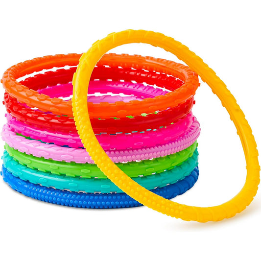 Syncfun Dive Rings Pool Toys, 8 Pcs Colorful Pool Rings for Kids, Underwater Training Pool Diving Rings, Swimming Pool Dive Ring Toy for Kids Gifts Summer Swim Water Fun Pool Games(Diving Circles)