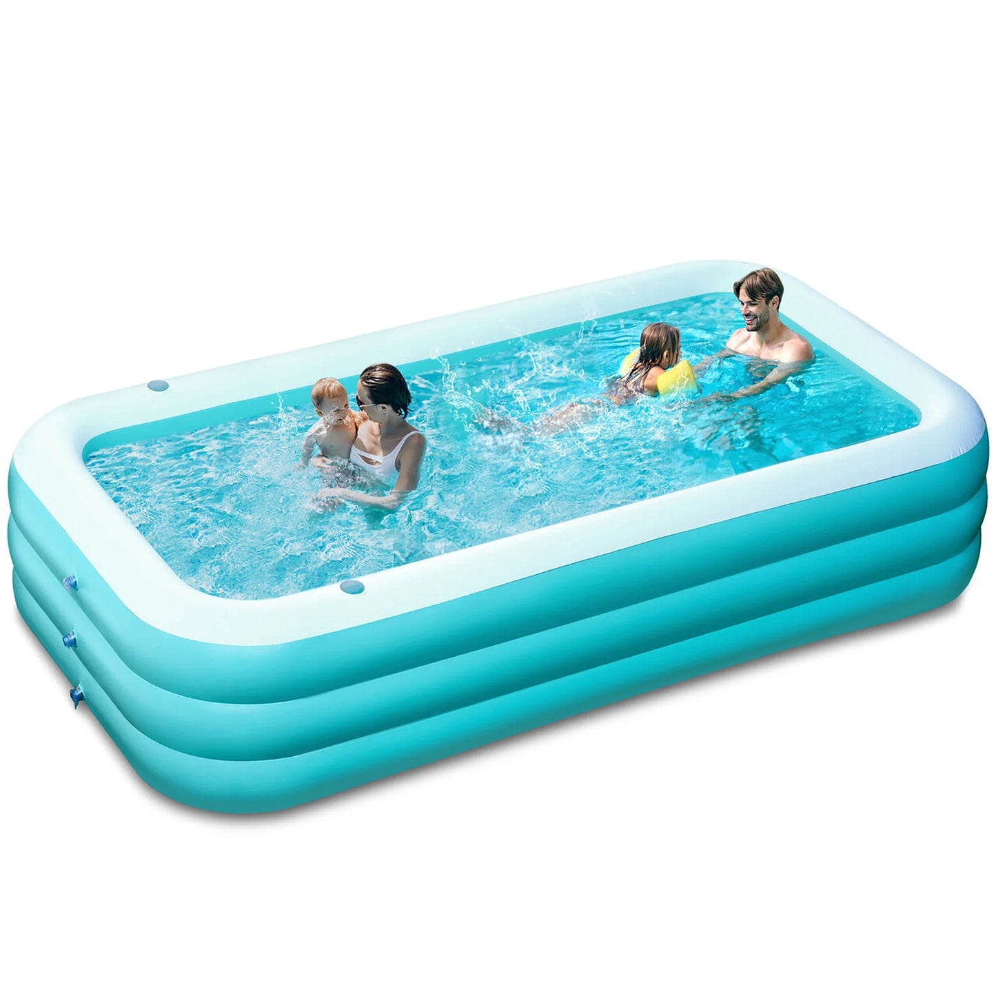 Syncfun Inflatable Pool with Seats for Adults & Kids, Extra Large Full-Sized Inflatable Swimming Pool, Above Ground Swimming Pool, Blow Up Family Pool Summer Water Party Backyard Garden Lawn
