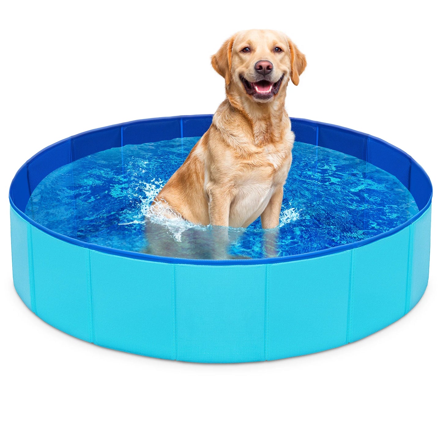Syncfun Foldable Dog Bath Pool - Collapsible Dog Pet Pool Bathing Tub Kiddie Pool 32" x 8" (Blue)