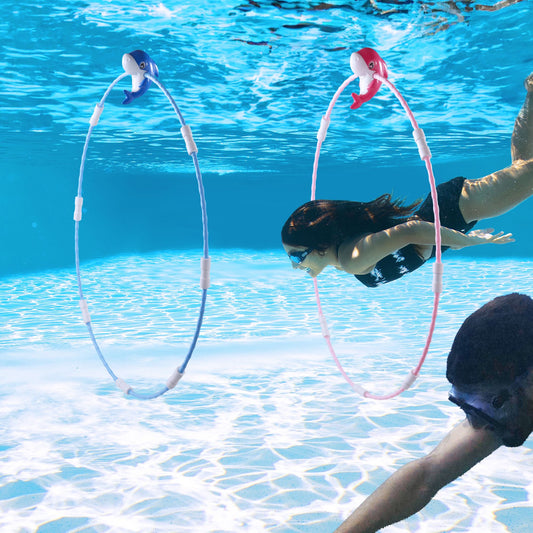 Syncfun 2 Packs Diving Rings with Whale Buoys,Pool Toys Diving Toys for Kids Swimming Pool Games Water Sports Gifts