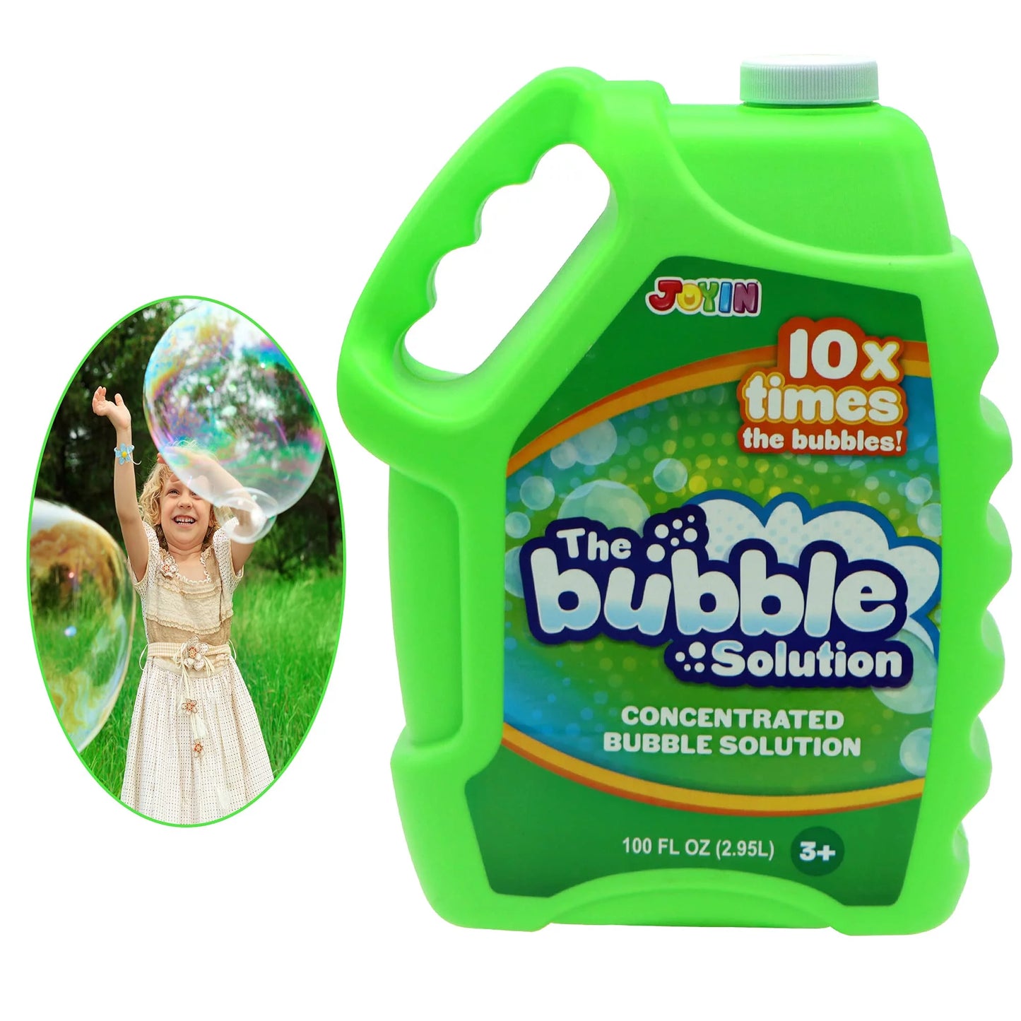 JOYIN 100 Oz Concentrated Bubble Solution (up to 8 Gallon) for Large Party Celebrations, Party Favor, Bubble Summer Toy, Classroom Prizes, Easter (Green)