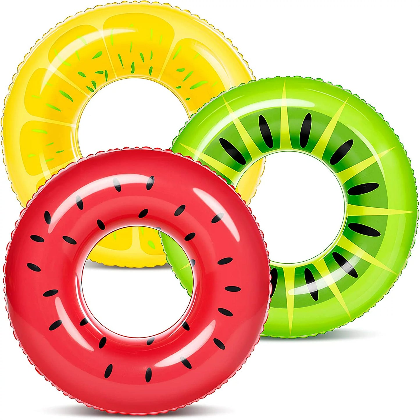 JOYIN 3 Pack Inflatable Pool Floats for Kids Adults, Fruits Swim Tube Pool Rings Swimming Rings Floaties for Swimming Pool Party Decorations