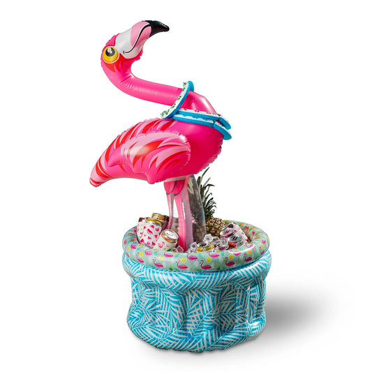JOYIN 50" Inflatable Flamingo Cooler 2 In 1 Ring Toss Game, Beverage Drink Containers Ice Cooler Indoor Outdoor Picnic Luau Hawaiian Pool Party Decoration