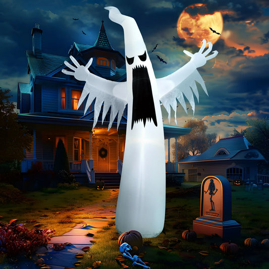 Joyfy 12ft Halloween Ghost Inflatable,Giant Ghosts inflatables with Build-in LEDs Outdoor Decorations,Blow Ups Halloween Yard Inflatables