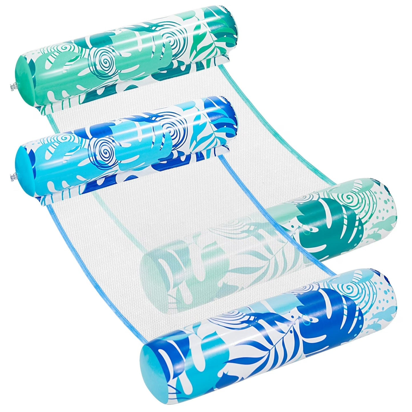 Syncfun 2 Packs Hammock Pool Floats Adults, 4-in-1 Multi-Purpose Inflatable Pool Floats PVC Water Hammock Lounge Floaties