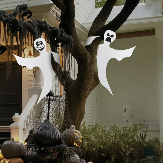 Joyfy 2 Pcs 53" Halloween Bendable Tree Wrap Ghost for Halloween Decoration Outdoor, Lawn, Tree, Pilar Decorations