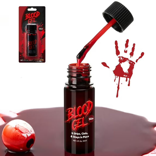 Joyfy 2 oz Halloween Fake Blood,Vampire Blood Makeup Gel,Halloween Blood Zombie Makeup,Vampire Makeup Kit for Adults,Halloween Costume Vampire Accessories