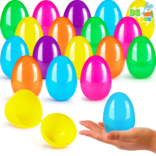 Joyfy 36 Pcs 3.15" Easter Eggs, Empty Easter Eggs Fillable, Colorful Bright Plastic Eggs Bulks for Easter Hunt,Party Favors, Easter Decorations