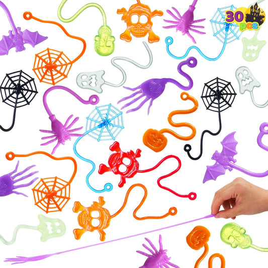 Joyfy 30 PCS Halloween Sticky Hands Toys, Stretchy Skeletons Bulk for Halloween Party Favor Goodie Bag fillers for Kids Gifts