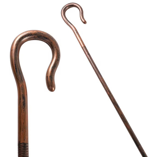 Joyfy 63 Inch Halloween Shepherd's Crooked Staff,Shepherd Crook Prop Cane for Cosplay and Dress Up Photo Prop Accessory Decorations Halloween Costume