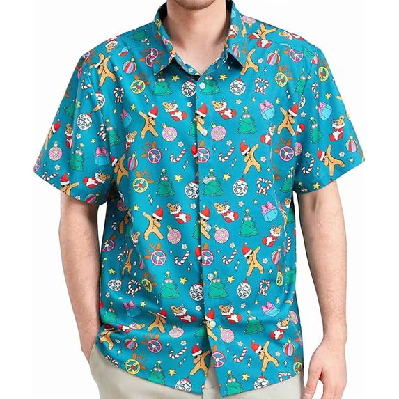 Joyfy Casual Summer Hawaiian Shirt for Men, Short Sleeve Button Down Beach Shirt