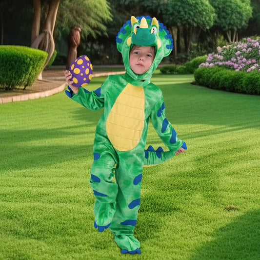 Joyfy Child Triceratops Dinosaur Costume for Kids Toddler Halloween Dress Up Party, Dinosaur Themed Party