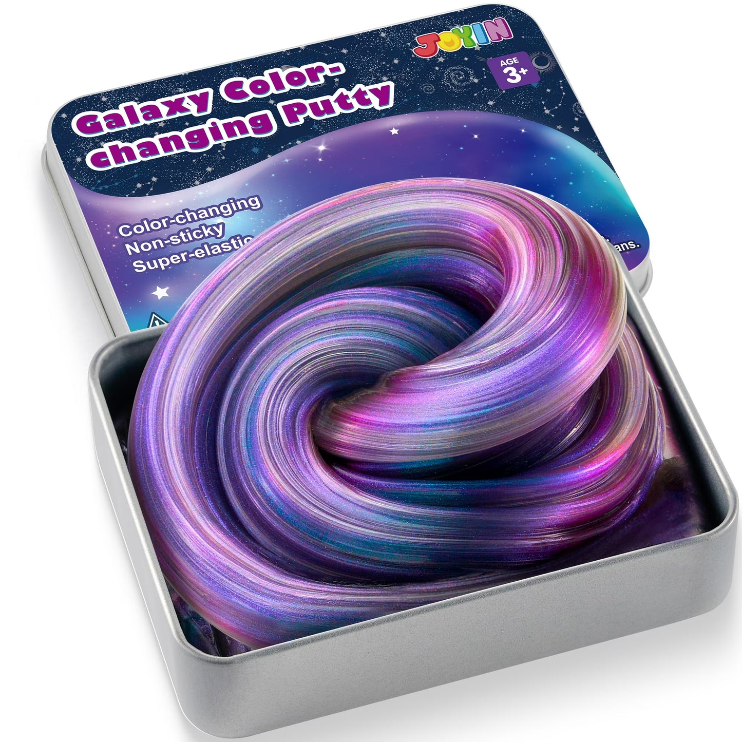 Joyfy 4.2oz Galaxy Color Changing Putty Non Sticky Water Slime for Kids Adults Fidget Toys, Autism Sensory Product, Stress Relief Gift, Therapy Liquid Mud