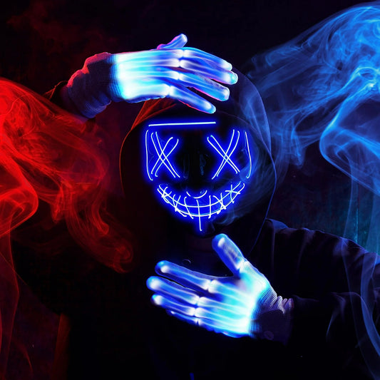 Joyfy Halloween Mask Light up Mask and Gloves,Scary Halloween Costumes Accessories for Boys,Cosplay Halloween Costume Masquerade Parties,Carnival,Gifts