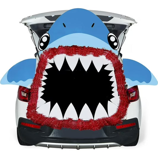 Joyfy Halloween Trunk or Treat Car Decoration Kits, Car Stickers Shark Decor Outdoor Indoor Haunted House for SUV Garage Door Entryway Archway Party Supplies