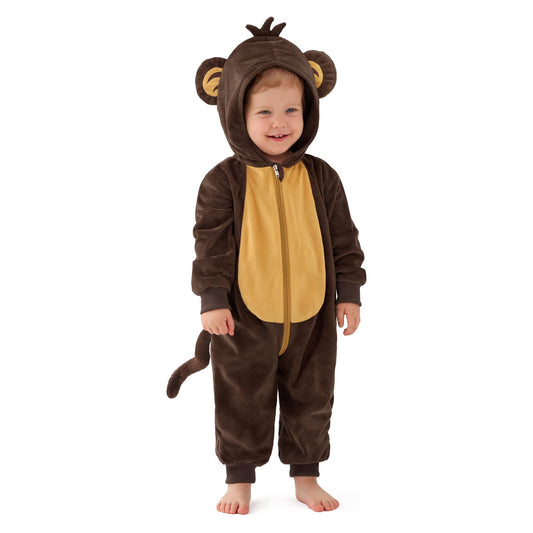 Joyfy Monkey Costume, Baby Monkey Costume with Banana Toy, Perfect for Boys and Girls Halloween Costumes, Animal Themed Party Role Play, Suitable for Ages 12-24 Months