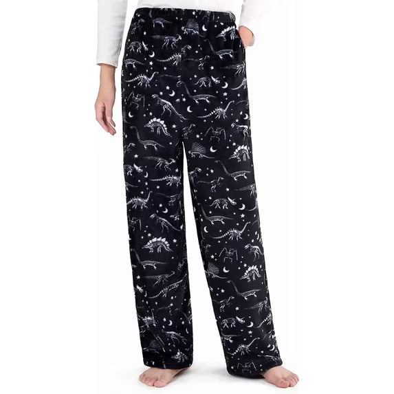 Joyfy Boys Pajama Pants Flannel Lounge Pants Soft Long Pj Bottoms with Pockets＆Elastic Waist Dinosaur-XL Size