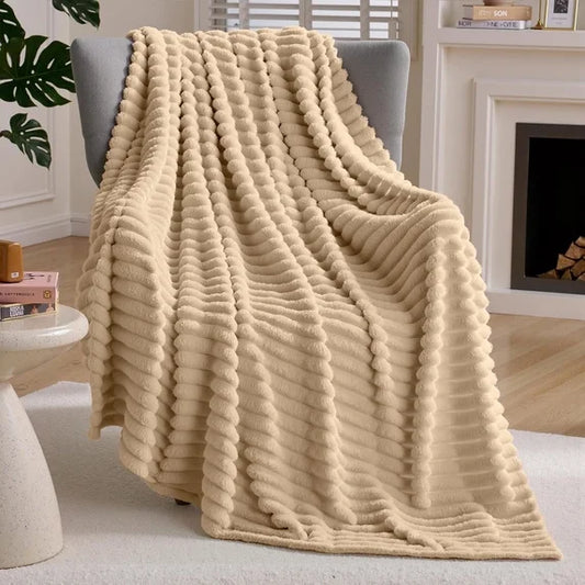Joyfy Soft & Warm Brown Fleece Throw Blanket 50x70 Inches, Cozy Cute Blanket for Couch - Aesthetic Gift for Women, Mom